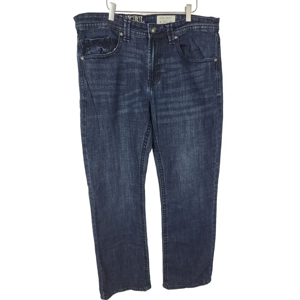 T.K. Axel Jeans 36X32 Mens Slim Bootcut High Rise Dark Wash Denim Bottoms